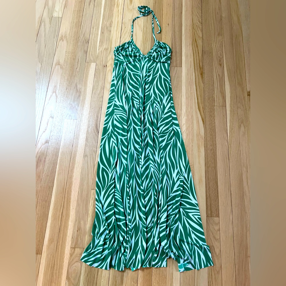 Tropical leaf print maxi, XS